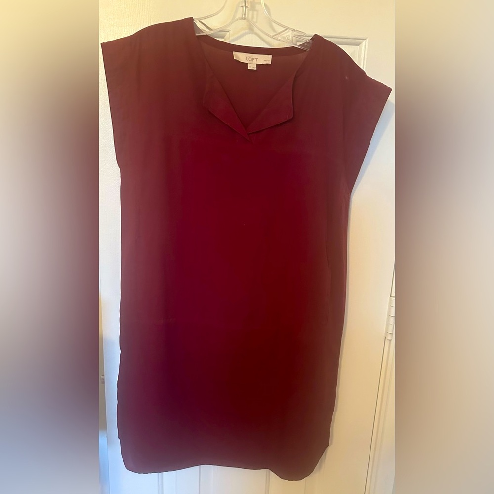 LOFT Burgundy Tunic Dress - Size SP